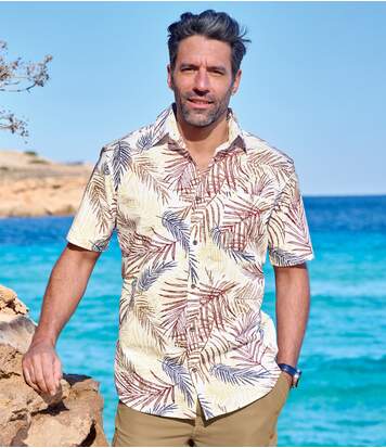 Letní košile s potiskem palmových listů
