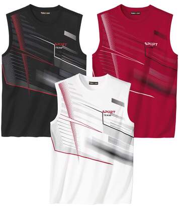 3er-Pack ärmellose T-Shirts Sport