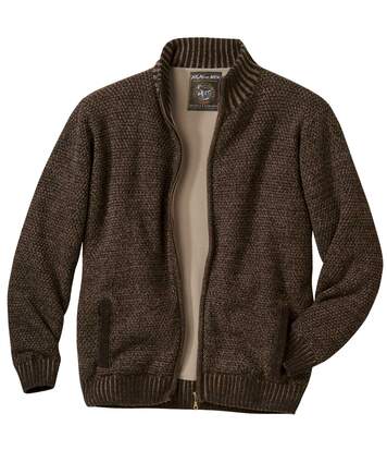 mens knitted fleece lined cardigan