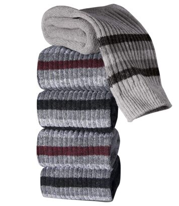 3 Paires Chaussettes Courtes Homme Laine Polaire Meritex - Taille Unique 39-46 - Italie